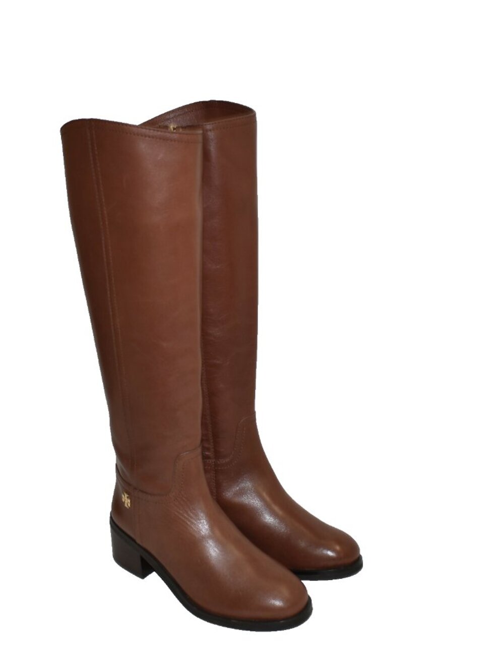 New! Tory Burch Fulton Knee High Boot Dark Sepia Brown Leather Size 5 DD30